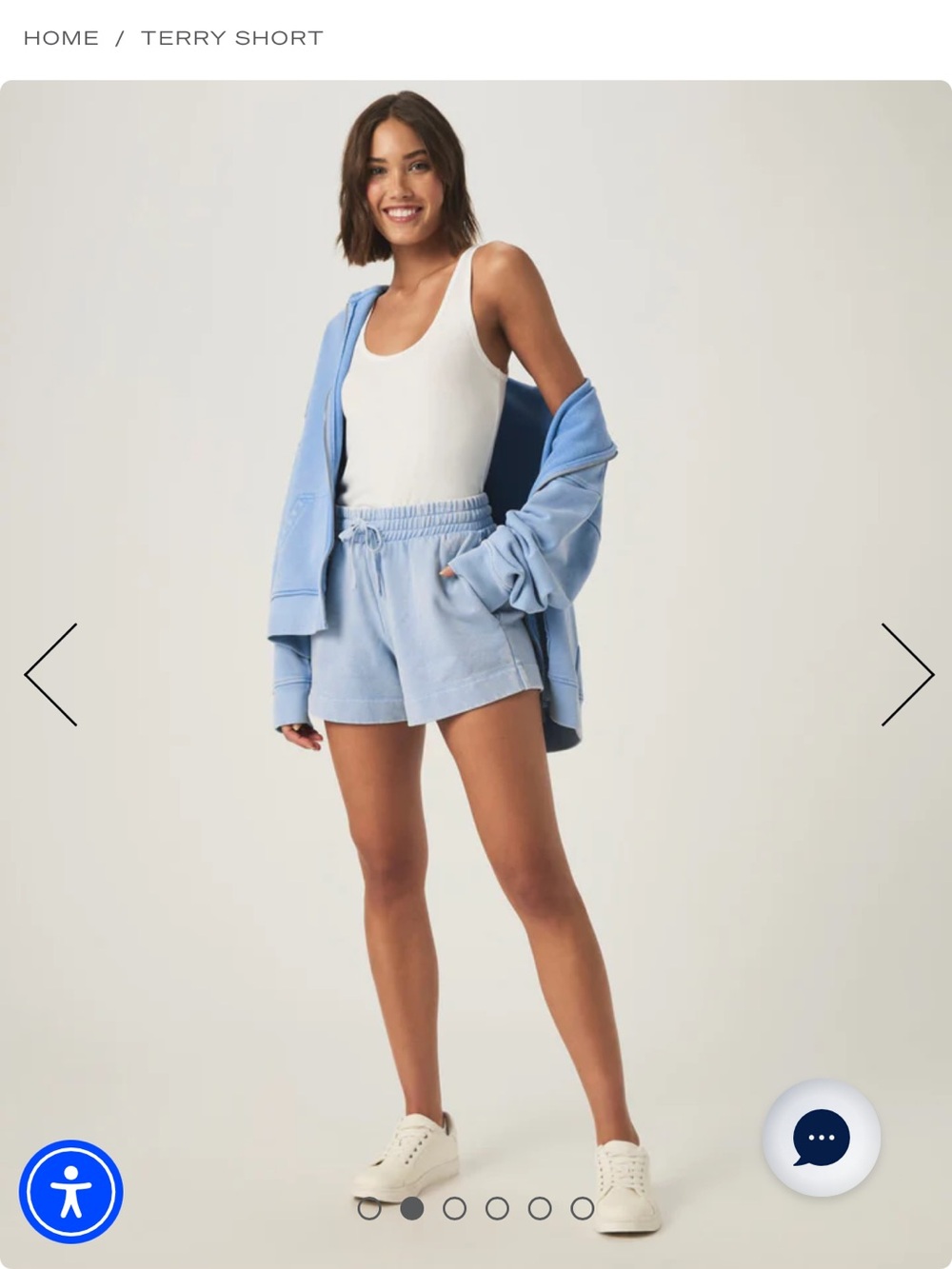 NWT Splendid light blue 💯 % cotton terry
drawstring shorts
